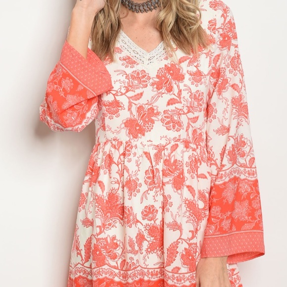 IVORY CORAL SKATER - Dress - Picture 2 of 3